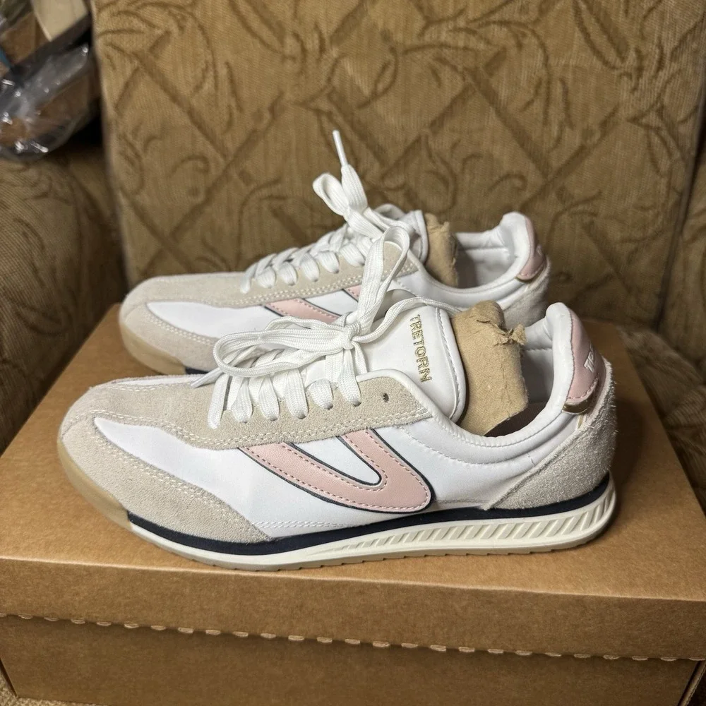 TRETORN‎ Women's Rawlins Retro Sneaker Shoes ~ Blush Size 7.5 Excellent!